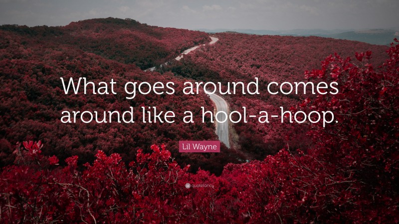 Lil Wayne Quote: “What goes around comes around like a hool-a-hoop.”