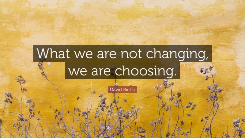 David Richo Quote: “What we are not changing, we are choosing.”