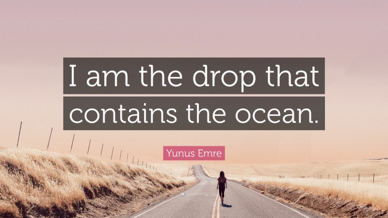 Yunus Emre Quote: “I am the drop that contains the ocean.”