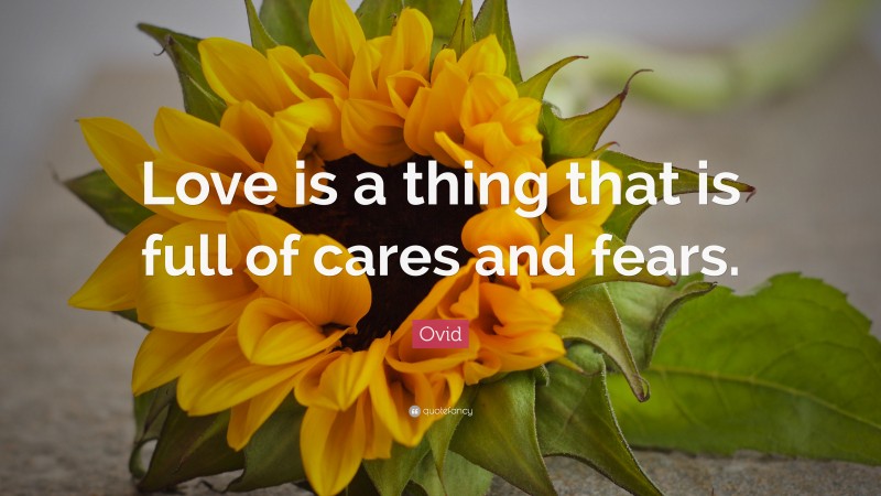 Ovid Quote: “Love is a thing that is full of cares and fears.”