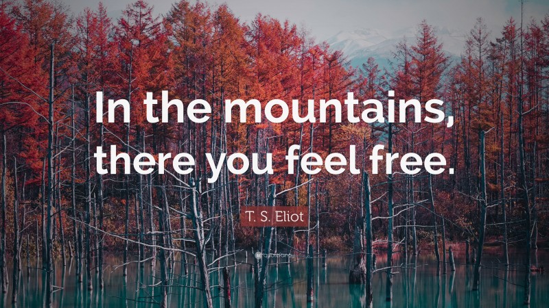 T. S. Eliot Quote: “In the mountains, there you feel free.”