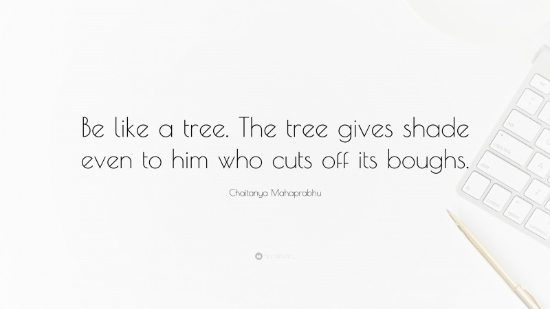 Chaitanya Mahaprabhu Quote: “Be like a tree. The tree gives shade even to him who cuts off its boughs.”