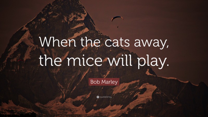 Bob Marley Quote: “When the cats away, the mice will play.”