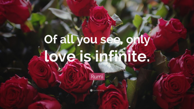Rumi Quote: “Of all you see, only love is infinite.”