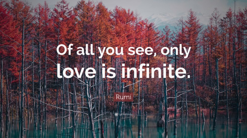 Rumi Quote: “Of all you see, only love is infinite.”