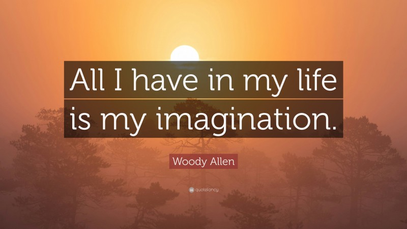 Woody Allen Quote: “All I have in my life is my imagination.”