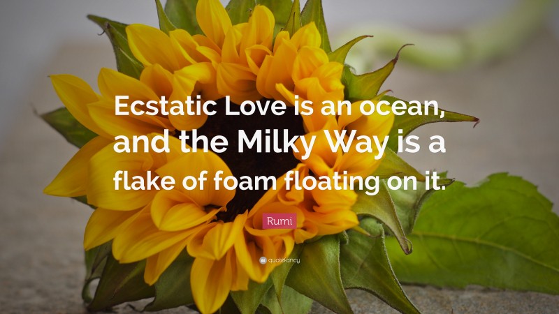 Rumi Quote: “Ecstatic Love is an ocean, and the Milky Way is a flake of foam floating on it.”
