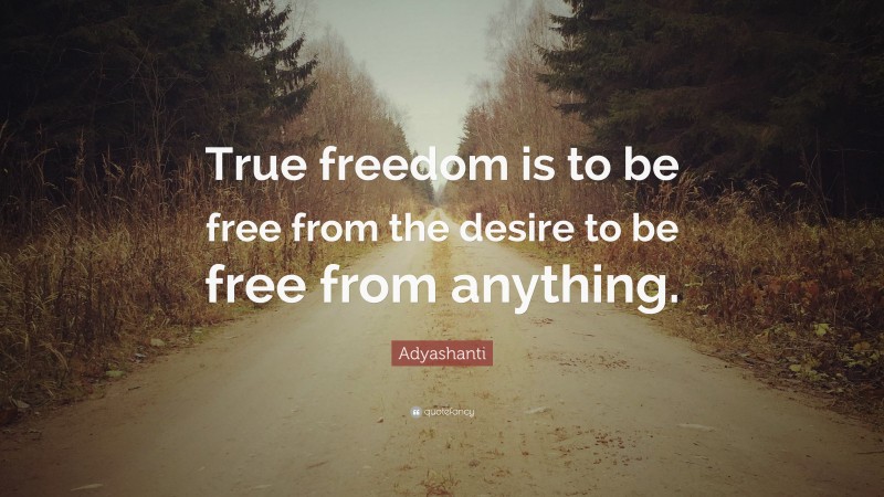 Adyashanti Quote: “True freedom is to be free from the desire to be free from anything.”