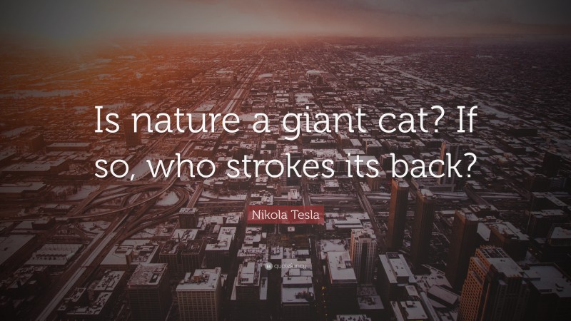 Nikola Tesla Quote: “Is nature a giant cat? If so, who strokes its back?”