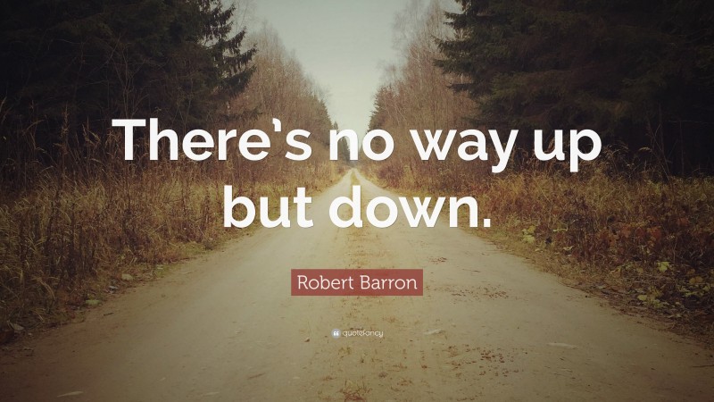 Robert Barron Quote: “There’s no way up but down.”