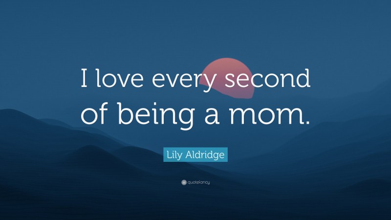 Lily Aldridge Quote: “I love every second of being a mom.”