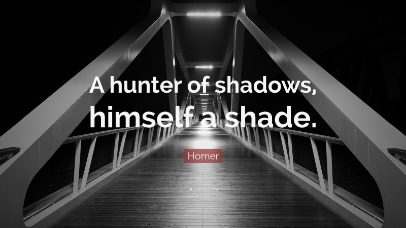 Homer Quote: “A hunter of shadows, himself a shade.”