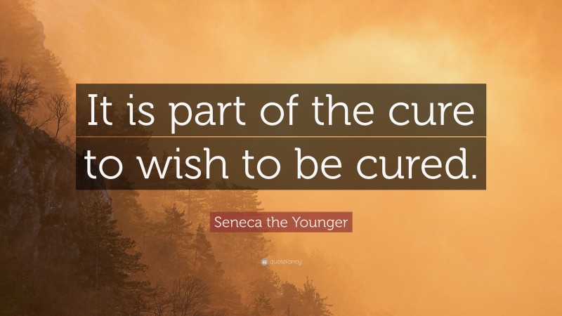 Seneca the Younger Quote: “It is part of the cure to wish to be cured.”