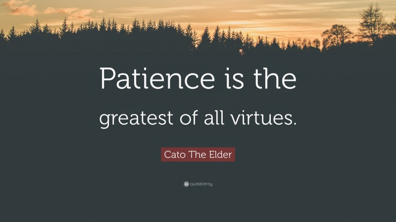 Cato The Elder Quote: “Patience is the greatest of all virtues.”