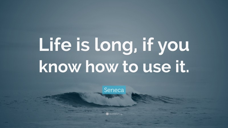Seneca Quote: “Life is long, if you know how to use it.”