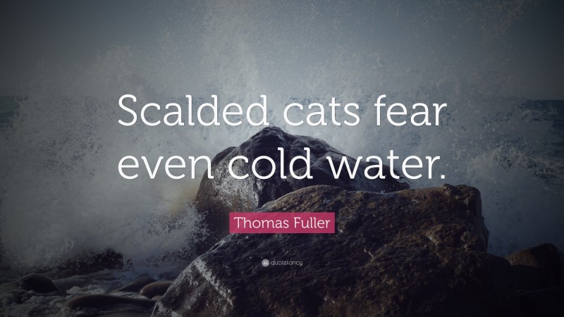 Thomas Fuller Quote: “Scalded cats fear even cold water.”