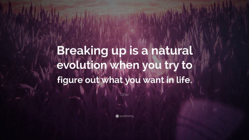 Usher Quote: “Breaking up is a natural evolution when you try to figure out what you want in life.”