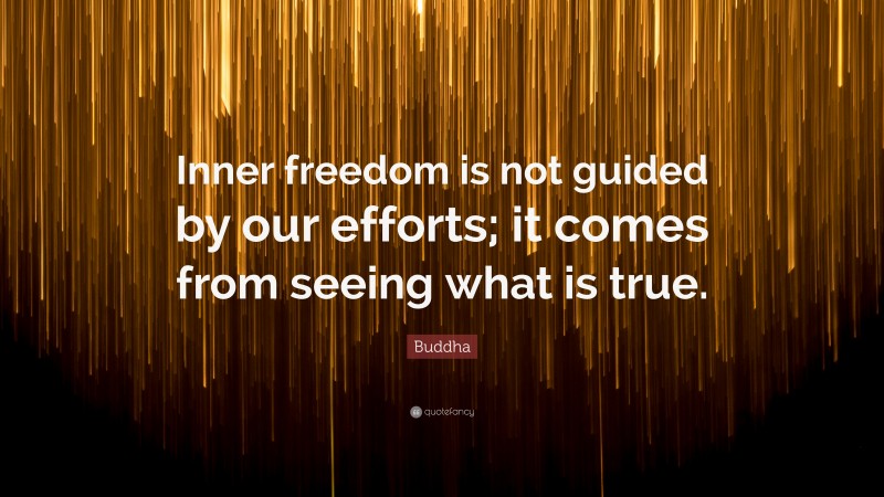Buddha Quote: “Inner freedom is not guided by our efforts; it comes from seeing what is true.”