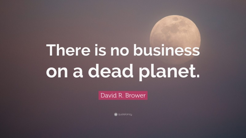 David R. Brower Quote: “There is no business on a dead planet.”