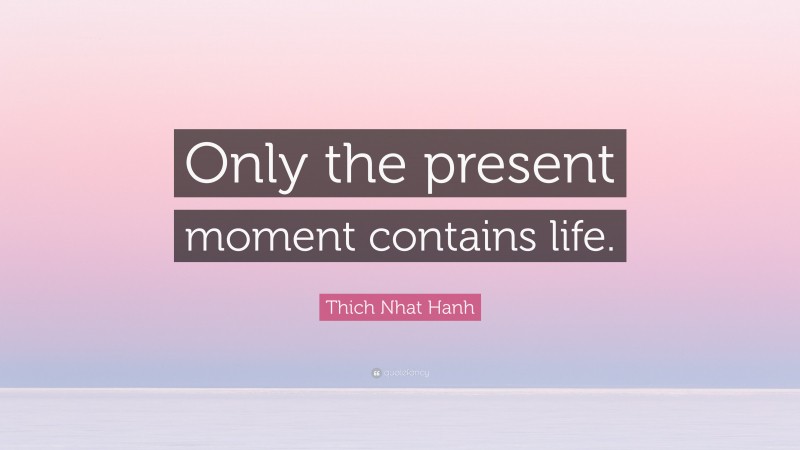 Thich Nhat Hanh Quote: “Only the present moment contains life.”