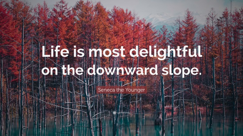 Seneca the Younger Quote: “Life is most delightful on the downward slope.”