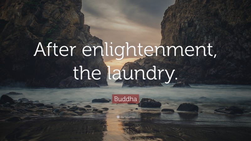 Buddha Quote: “After enlightenment, the laundry.”
