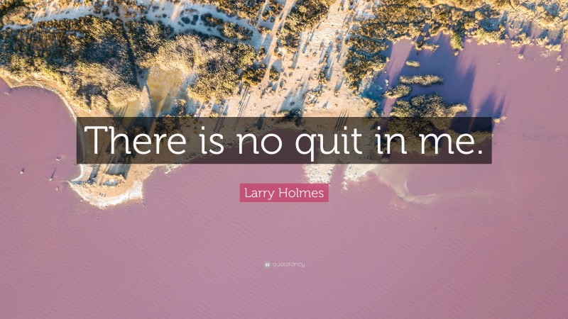 Larry Holmes Quote: “There is no quit in me.”