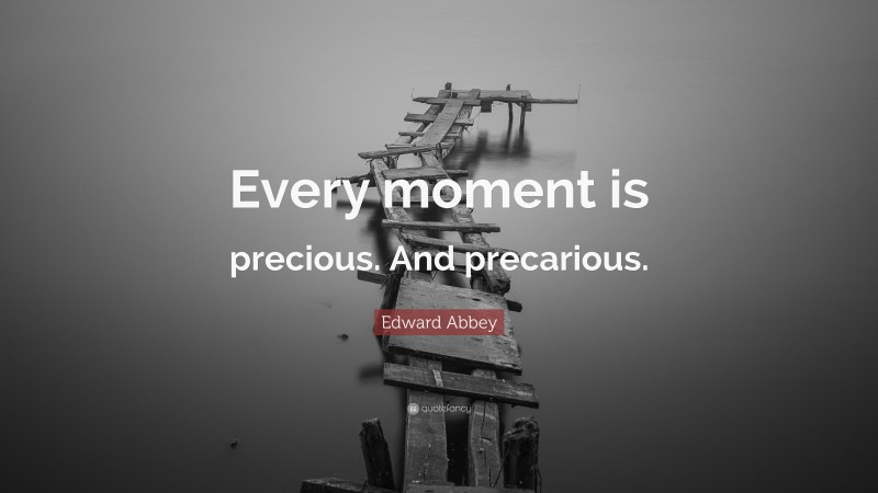 Edward Abbey Quote: “Every moment is precious. And precarious.”