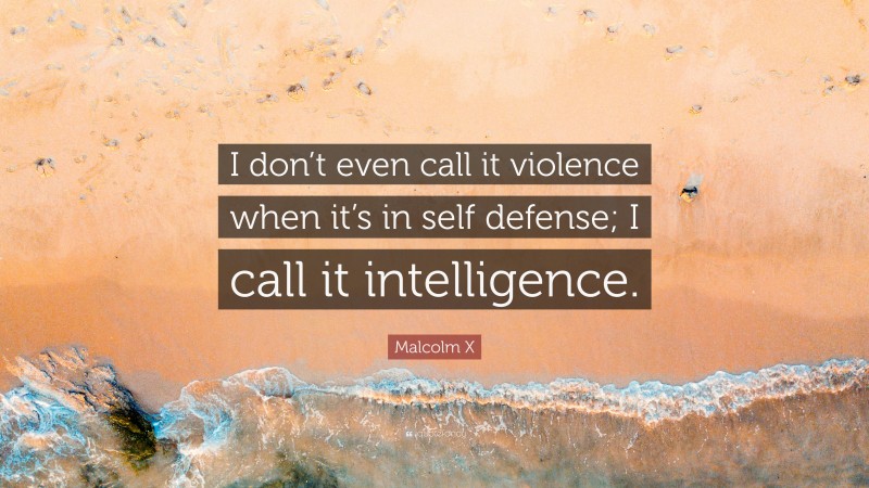 Malcolm X Quote: “I don’t even call it violence when it’s in self defense; I call it intelligence.”