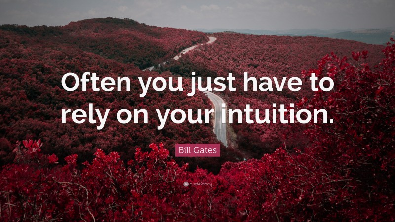 Bill Gates Quote: “Often you just have to rely on your intuition.”