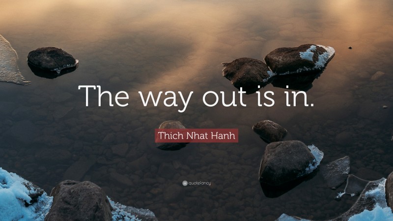 Thich Nhat Hanh Quote: “The way out is in.”