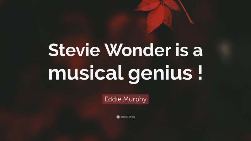 Eddie Murphy Quote: “Stevie Wonder is a musical genius !”