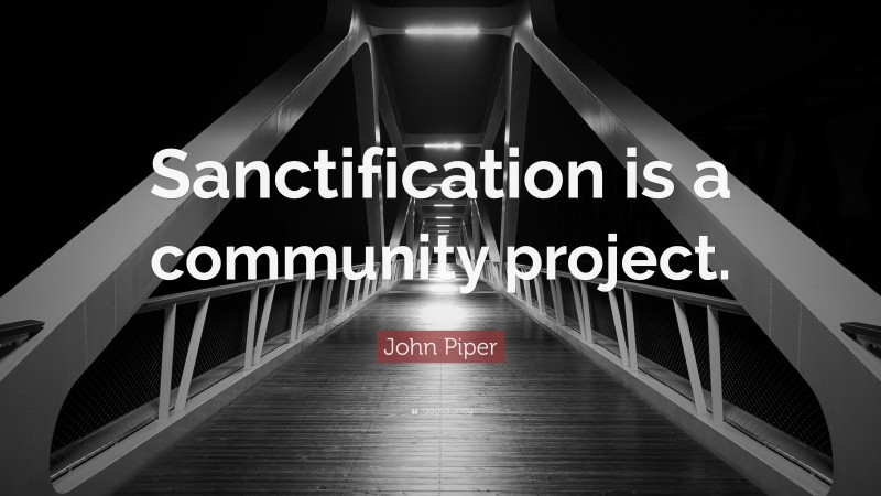 John Piper Quote: “Sanctification is a community project.”