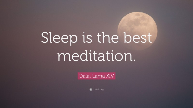 Dalai Lama XIV Quote: “Sleep is the best meditation.”