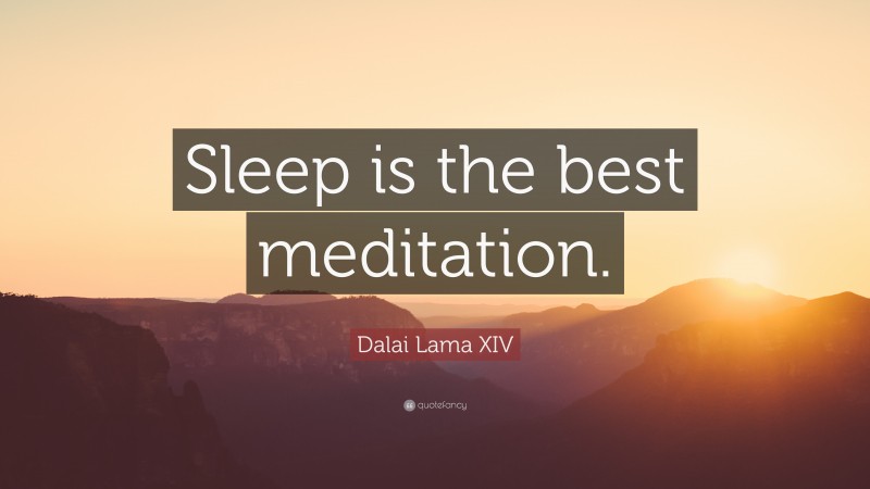 Dalai Lama XIV Quote: “Sleep is the best meditation.”