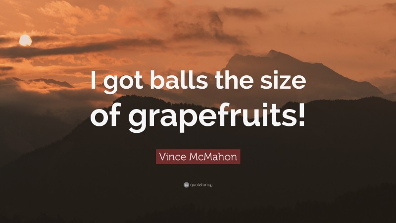 Vince McMahon Quote: “I got balls the size of grapefruits!”