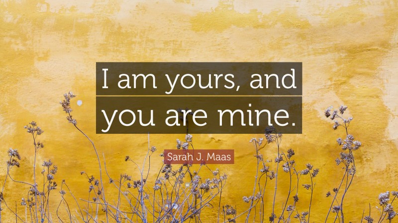 Sarah J. Maas Quote: “I am yours, and you are mine.”
