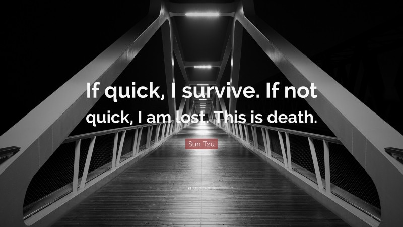 Sun Tzu Quote: “If quick, I survive. If not quick, I am lost. This is death.”