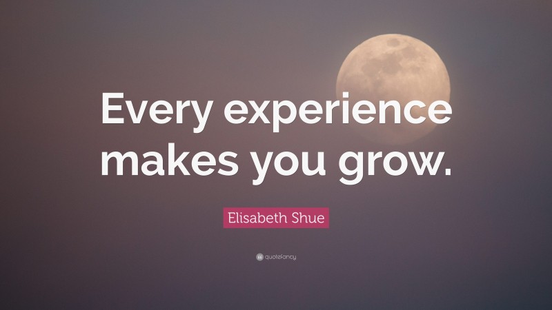 Elisabeth Shue Quote: “Every experience makes you grow.”