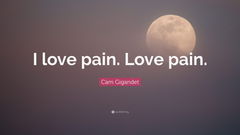 Cam Gigandet Quote: “I love pain. Love pain.”