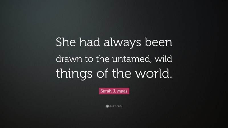 Sarah J. Maas Quote: “She had always been drawn to the untamed, wild things of the world.”