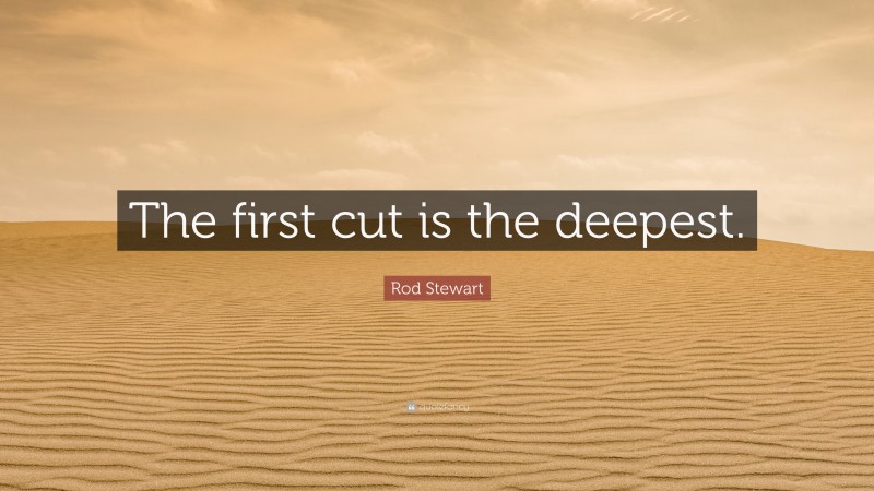 Rod Stewart Quote: “The first cut is the deepest.”
