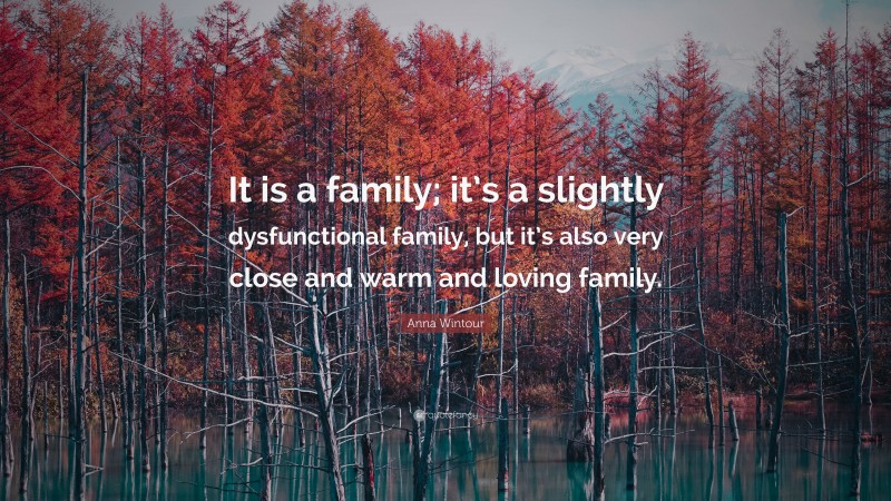 Anna Wintour Quote: “It is a family; it’s a slightly dysfunctional family, but it’s also very close and warm and loving family.”