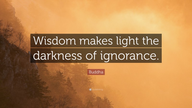 Buddha Quote: “Wisdom makes light the darkness of ignorance.”