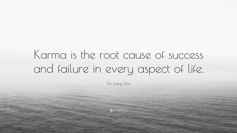 Zhi Gang Sha Quote: “Karma is the root cause of success and failure in every aspect of life.”