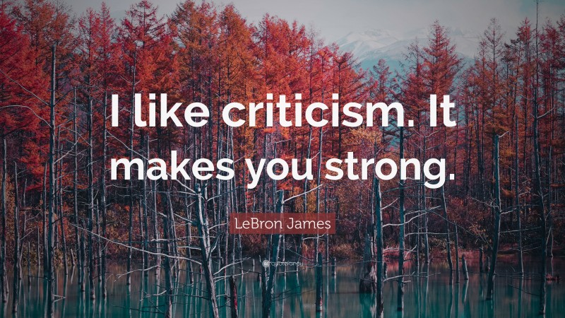 LeBron James Quote: “I like criticism. It makes you strong.”