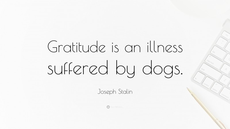 Joseph Stalin Quote: “Gratitude is an illness suffered by dogs.”