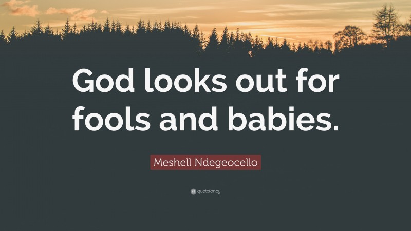 Meshell Ndegeocello Quote: “God looks out for fools and babies.”
