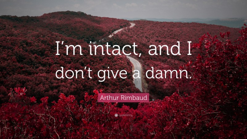 Arthur Rimbaud Quote: “I’m intact, and I don’t give a damn.”