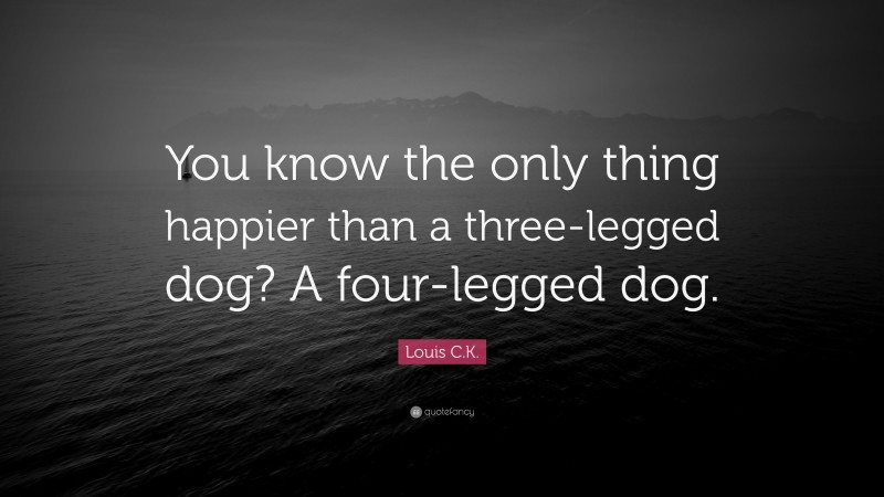 Louis C.K. Quote: “You know the only thing happier than a three-legged dog? A four-legged dog.”